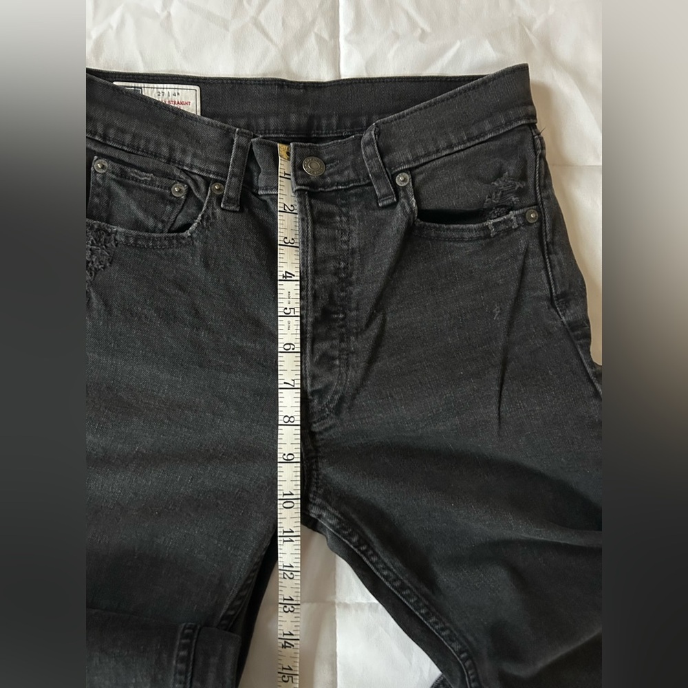 GAP 4R High Rise Cheeky Straight Jeans in Black with Hidden Button Fly - Picture 15 of 16